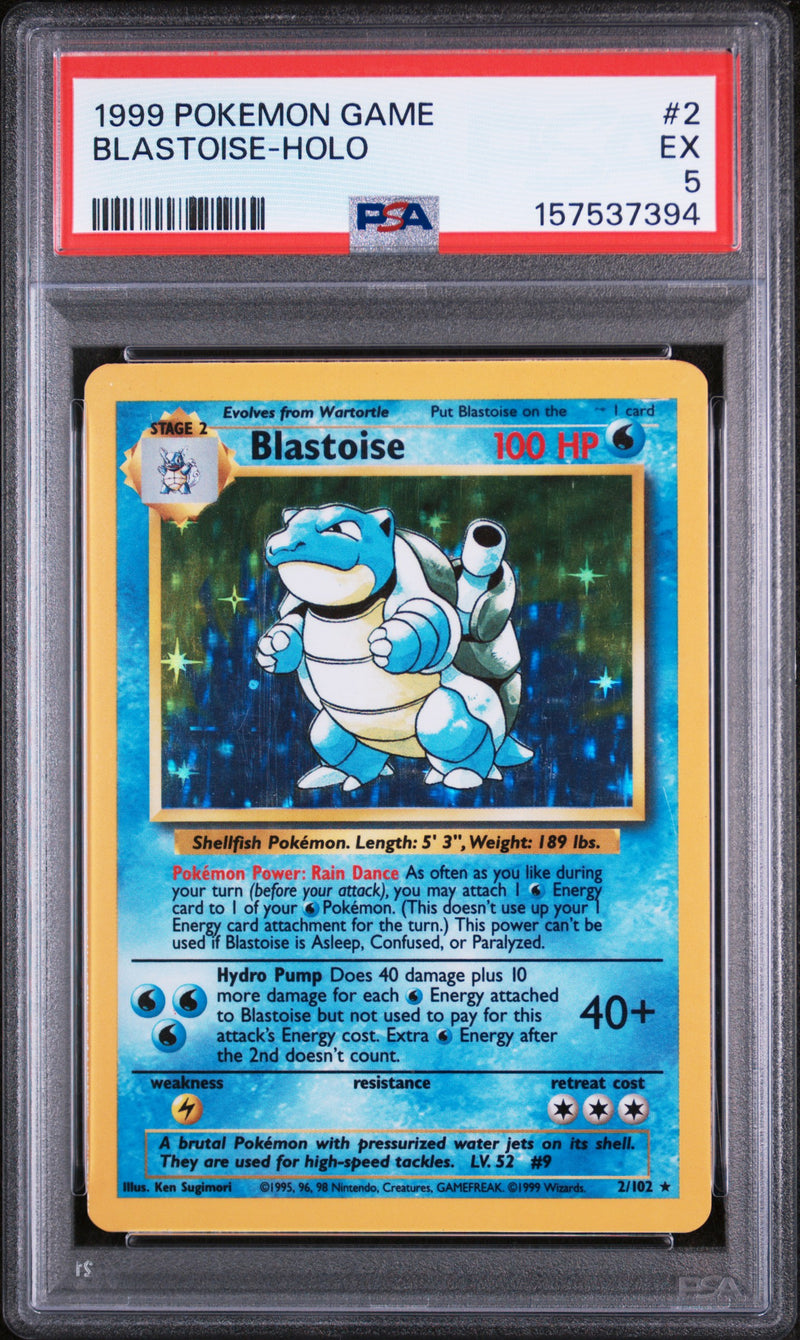 1999 Pokemon Base Set Holo Blastoise #2 PSA 5