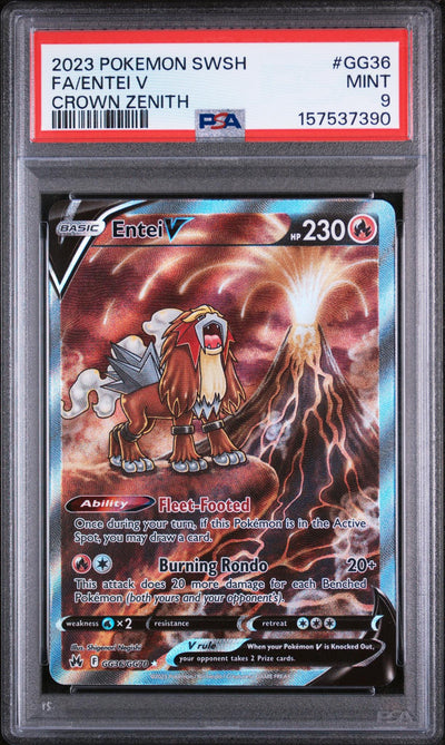Pokémon Crown Zenith Entei V #GG36 PSA 9