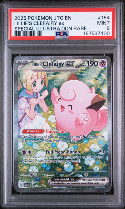 2025 Pokemon Scarlet and Violet Journey Together Special Illustration Rare Lillie's Clefairy Ex #184 PSA 9
