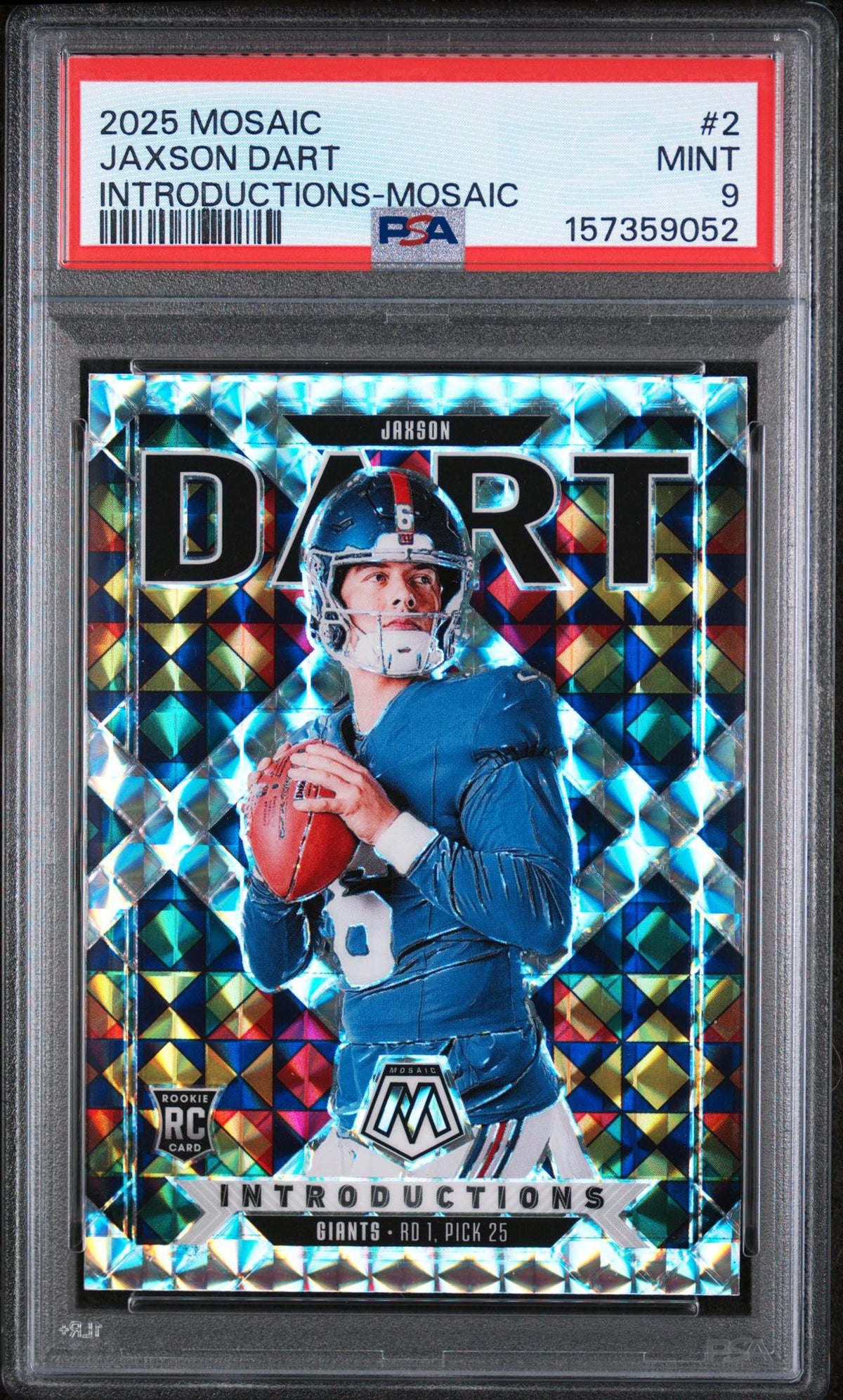 2025 Panini Mosaic Mosaic Jaxson Dart #2 PSA 9