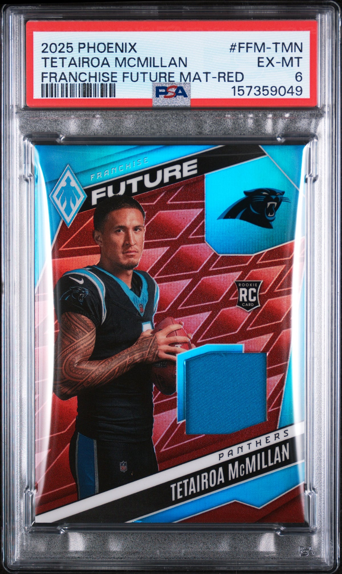 2025 Panini Phoenix Franchise Future Material Franchise Future Mat-Red Tetairoa Mcmillan #FFM-TMN /249 PSA 6