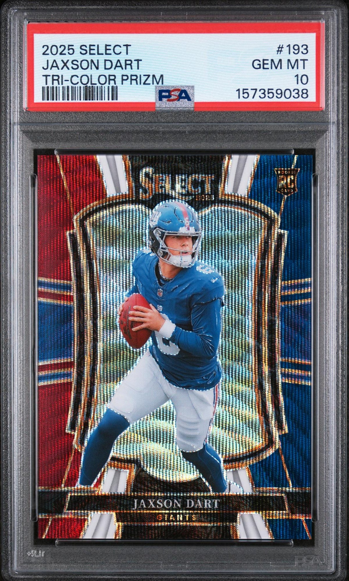 2025 Select Prizm Tri Color Jaxson Dart #193 /299 PSA 10