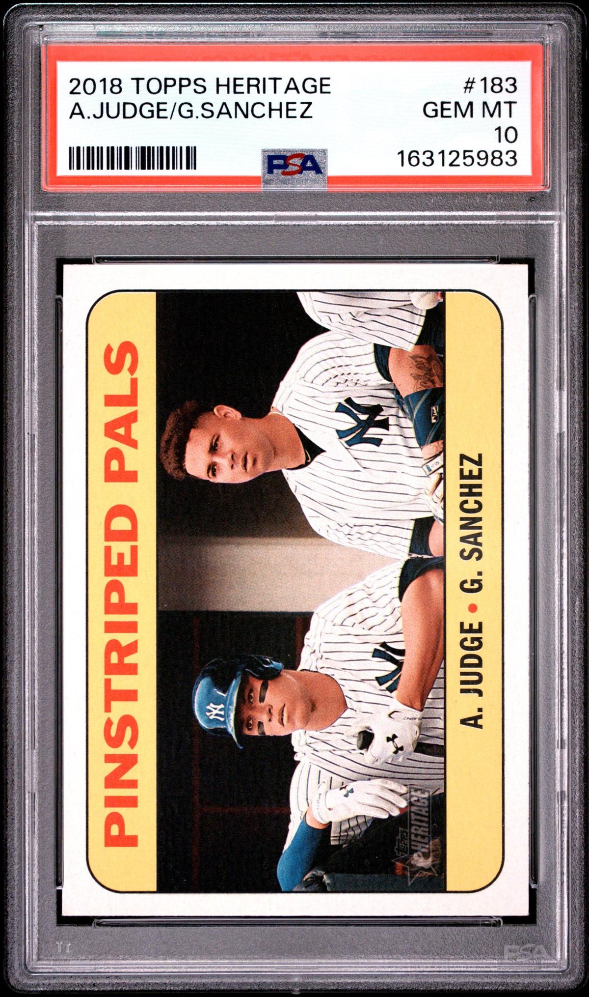 2018 Topps Heritage Aaron Judge/Gary Sanchez #183 PSA 10