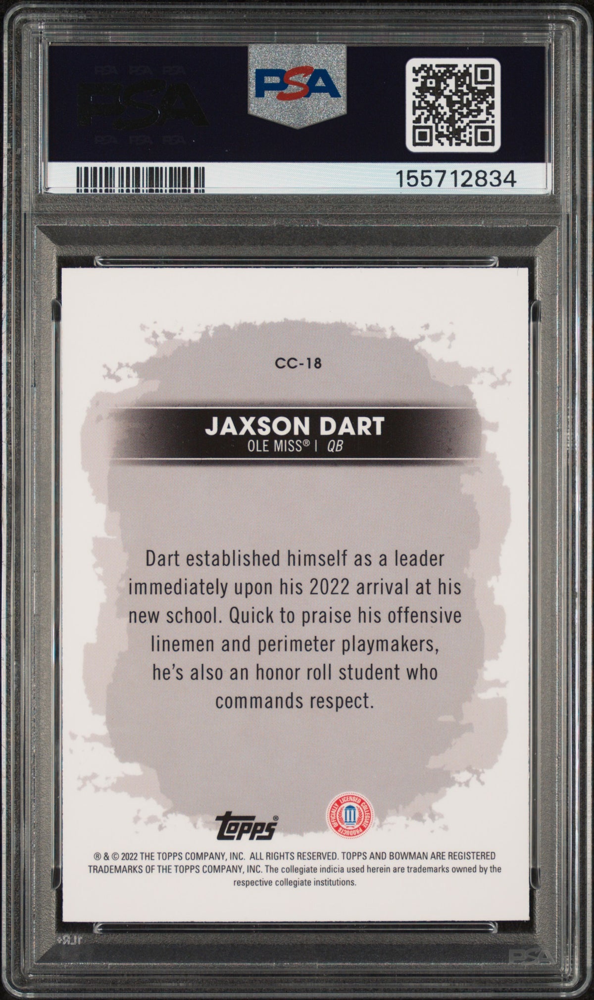 2022 Bowman's Best University Jaxson Dart #CC-18 PSA 9