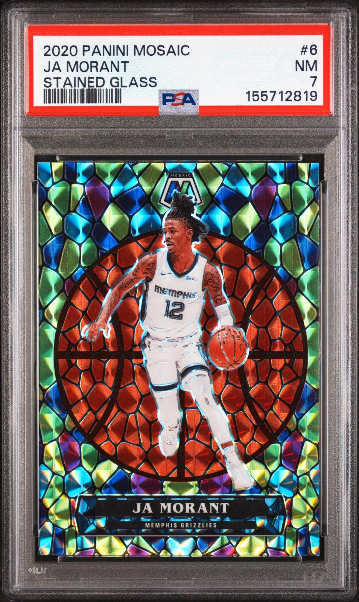 2020 Panini Mosaic Stained Glass Ja Morant #6 PSA 7