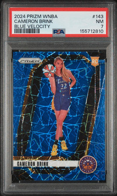 2024 Prizm WNBA Cameron Brink #143 Blue Velocity PSA 7