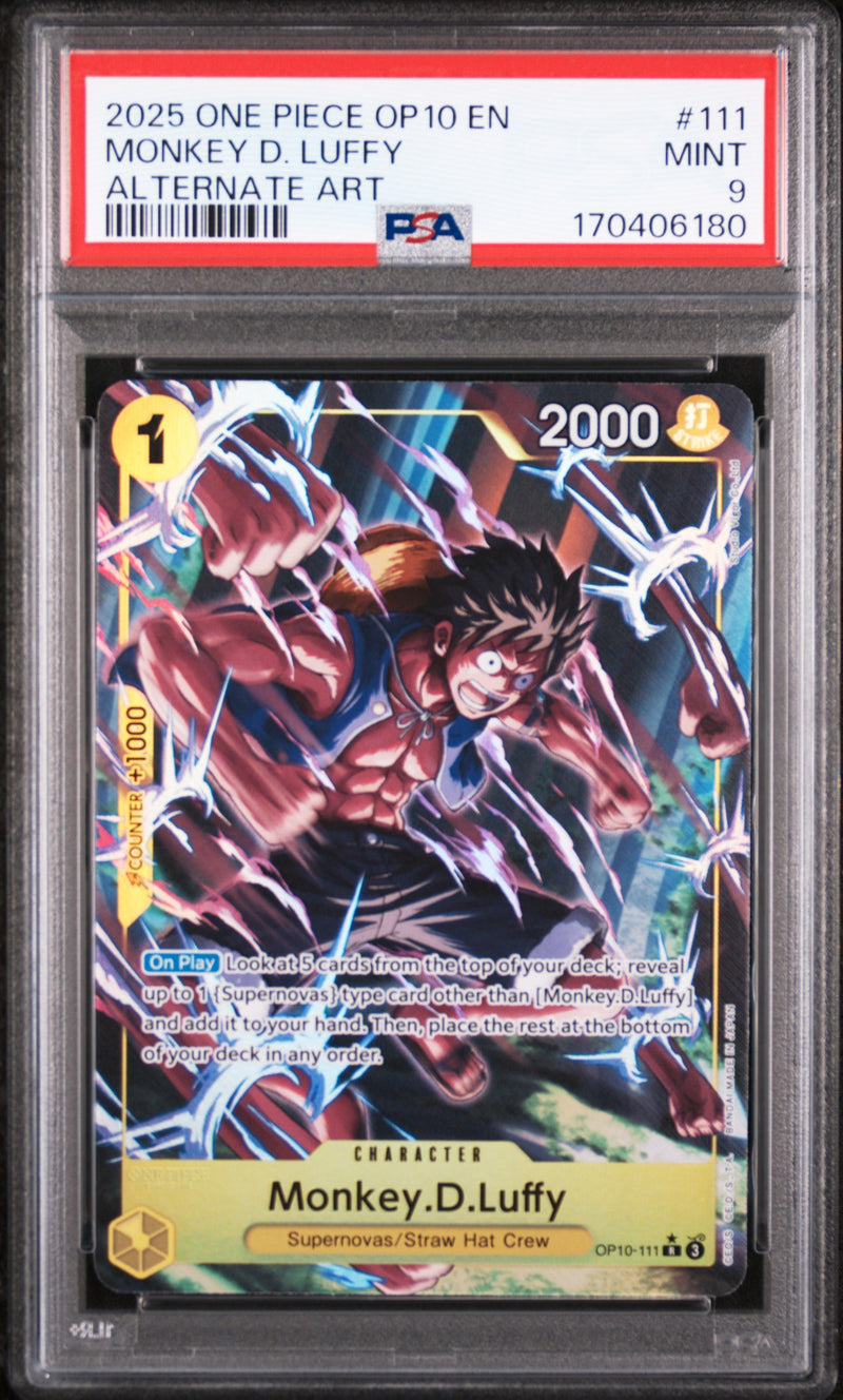 2025 One Piece Royal Blood Alternate Art Monkey D. Luffy #OP10-111 PSA 9