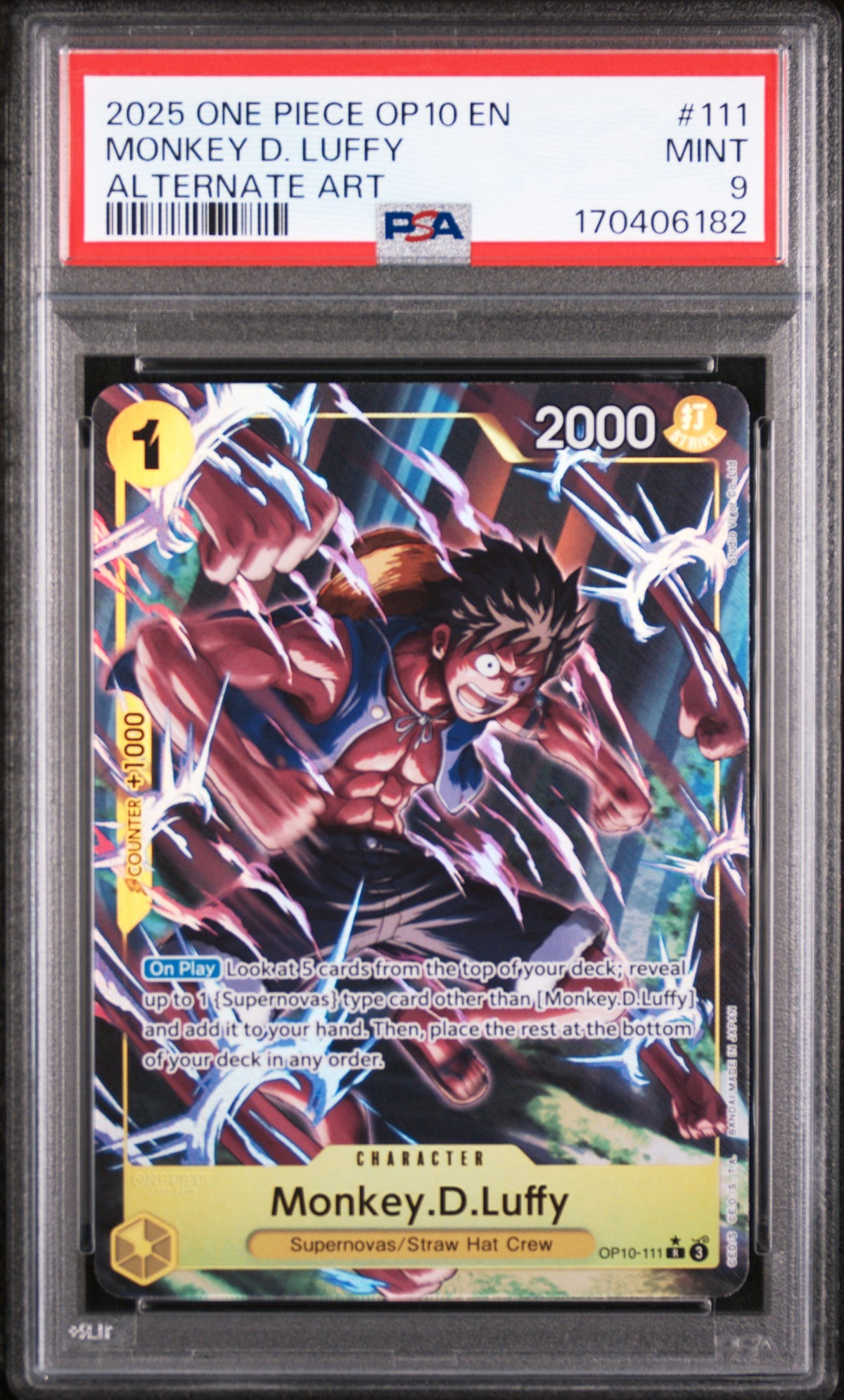 2025 One Piece Royal Blood Alternate Art Monkey D. Luffy #OP10-111 PSA 9