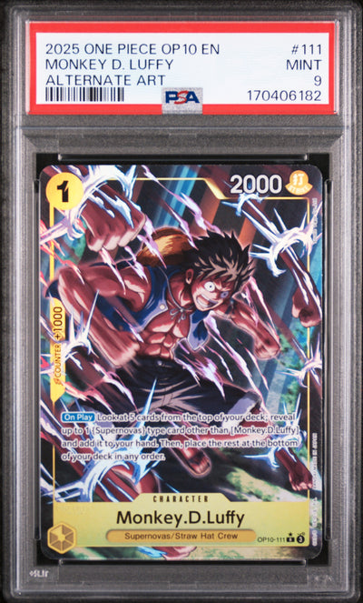 2025 One Piece Royal Blood Alternate Art Monkey D. Luffy #OP10-111 PSA 9