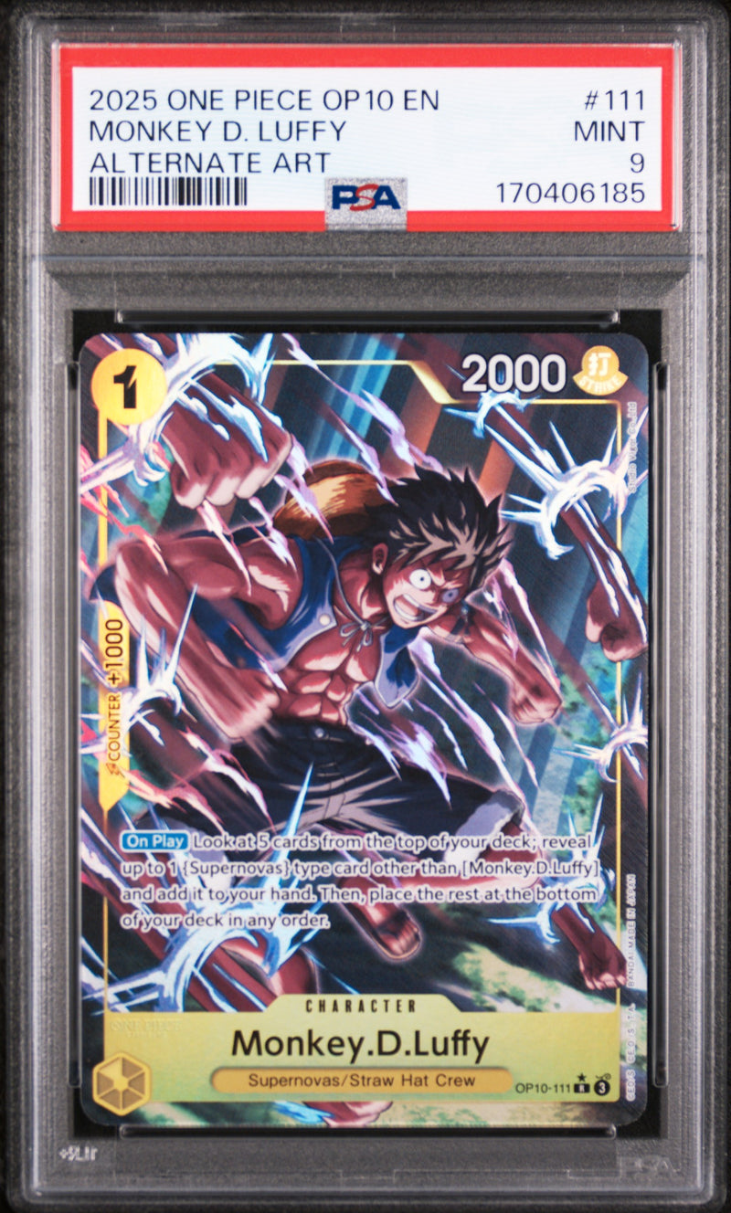 2025 One Piece Royal Blood Alternate Art Monkey D. Luffy #OP10-111 PSA 9
