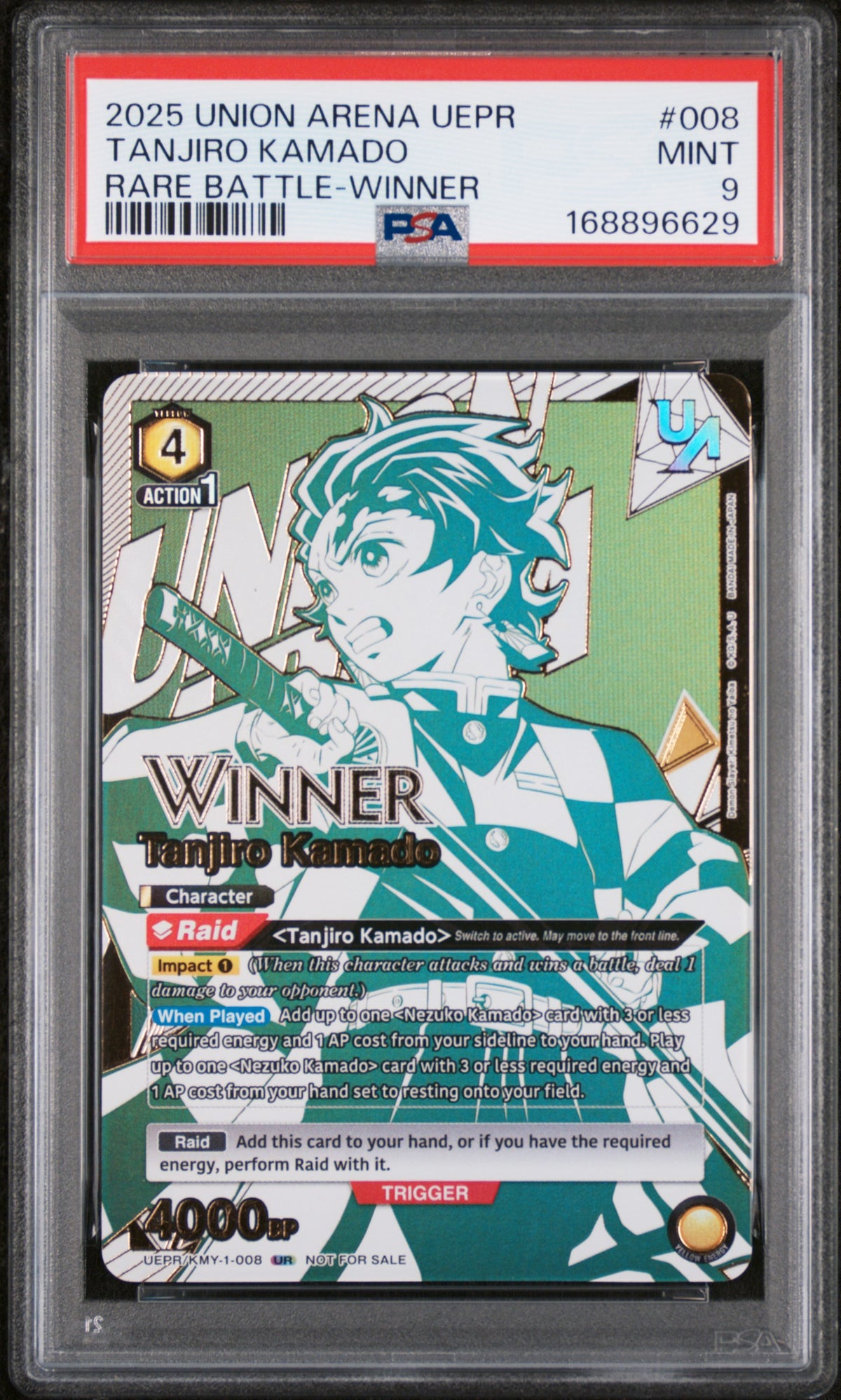 2025 Union Arena Uepr-Promos Rare Battle-Winner Tanjiro Kamado #008 PSA 9