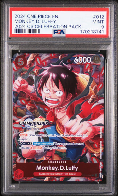 2024 Pokemon Tournament Promo Celebration Pack Monkey D. Luffy #ST01-012 PSA 9