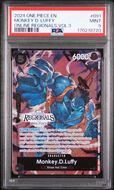 2024 One Piece Online Regionals Pack Volume 3 Monkey D. Luffy #OP07-091 PSA 9