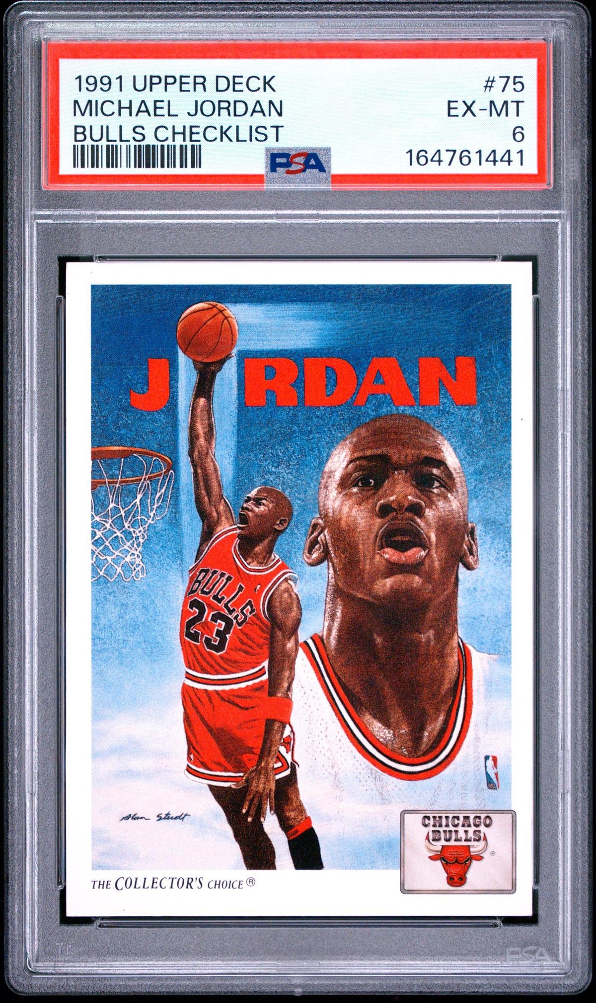 1991 Upper Deck Bulls Checklist Michael Jordan #75 PSA 6