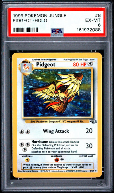 1999 Pokemon Jungle Holo Pidgeot #8 PSA 6
