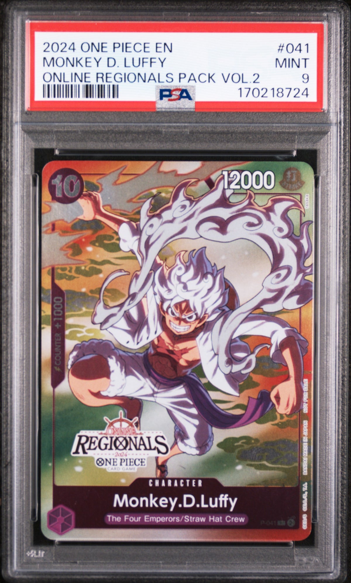 2024 One Piece Online Regionals Pack Volume 2 Monkey D. Luffy #P041 PSA 9