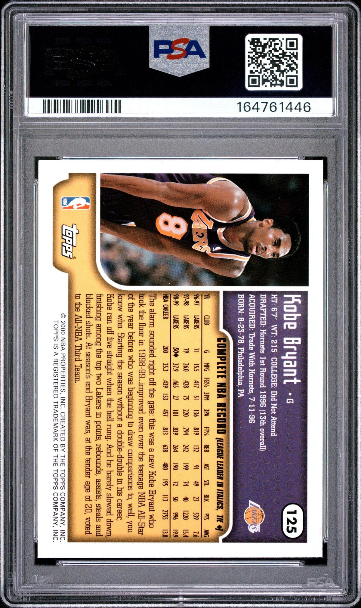 1999 Topps Kobe Bryant #125 PSA 8