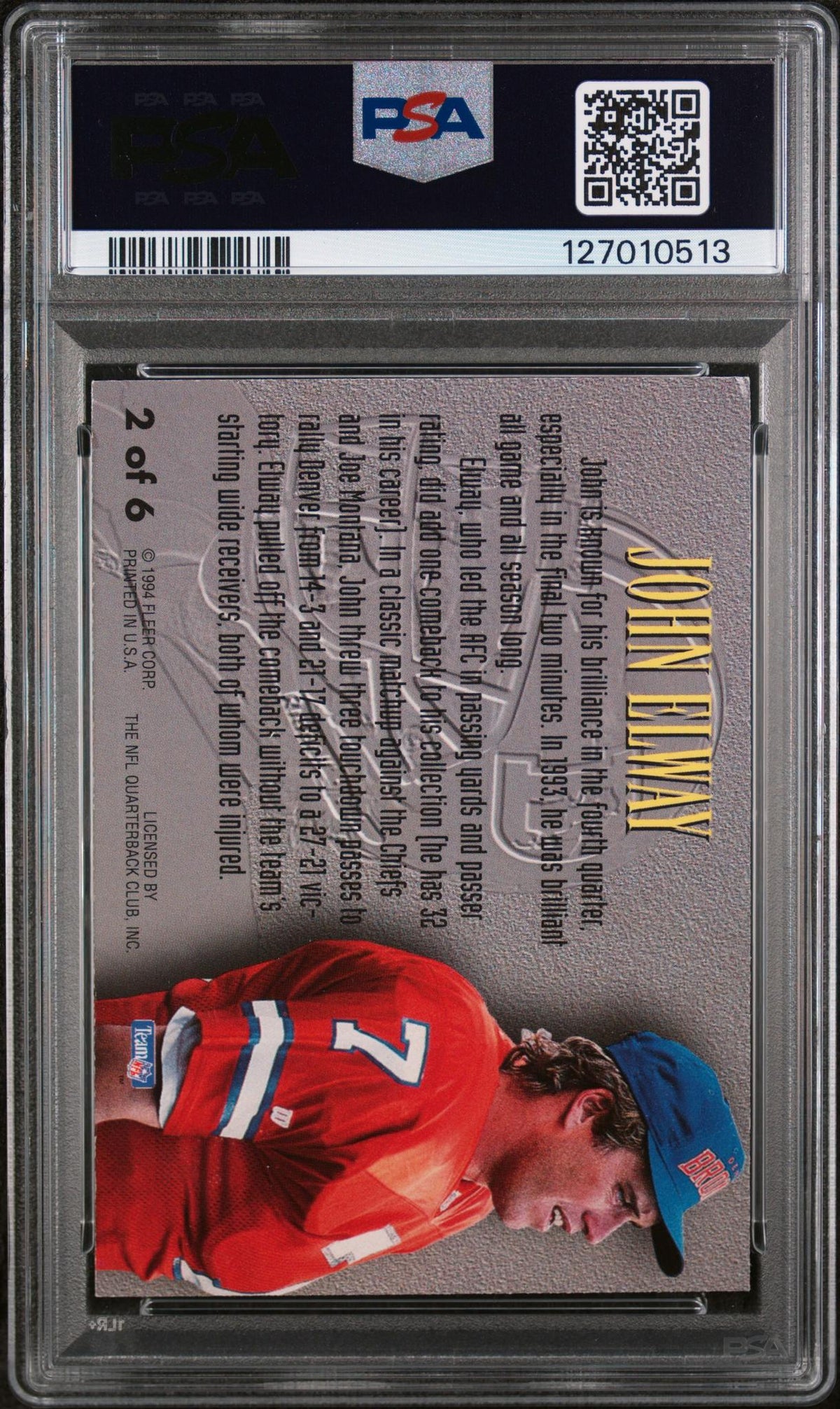1994 Fleer Living Legends John Elway #2 PSA 6