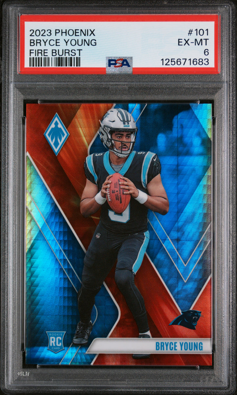 2023 Panini Phoenix Fire Burst Bryce Young #101 /340 PSA 6