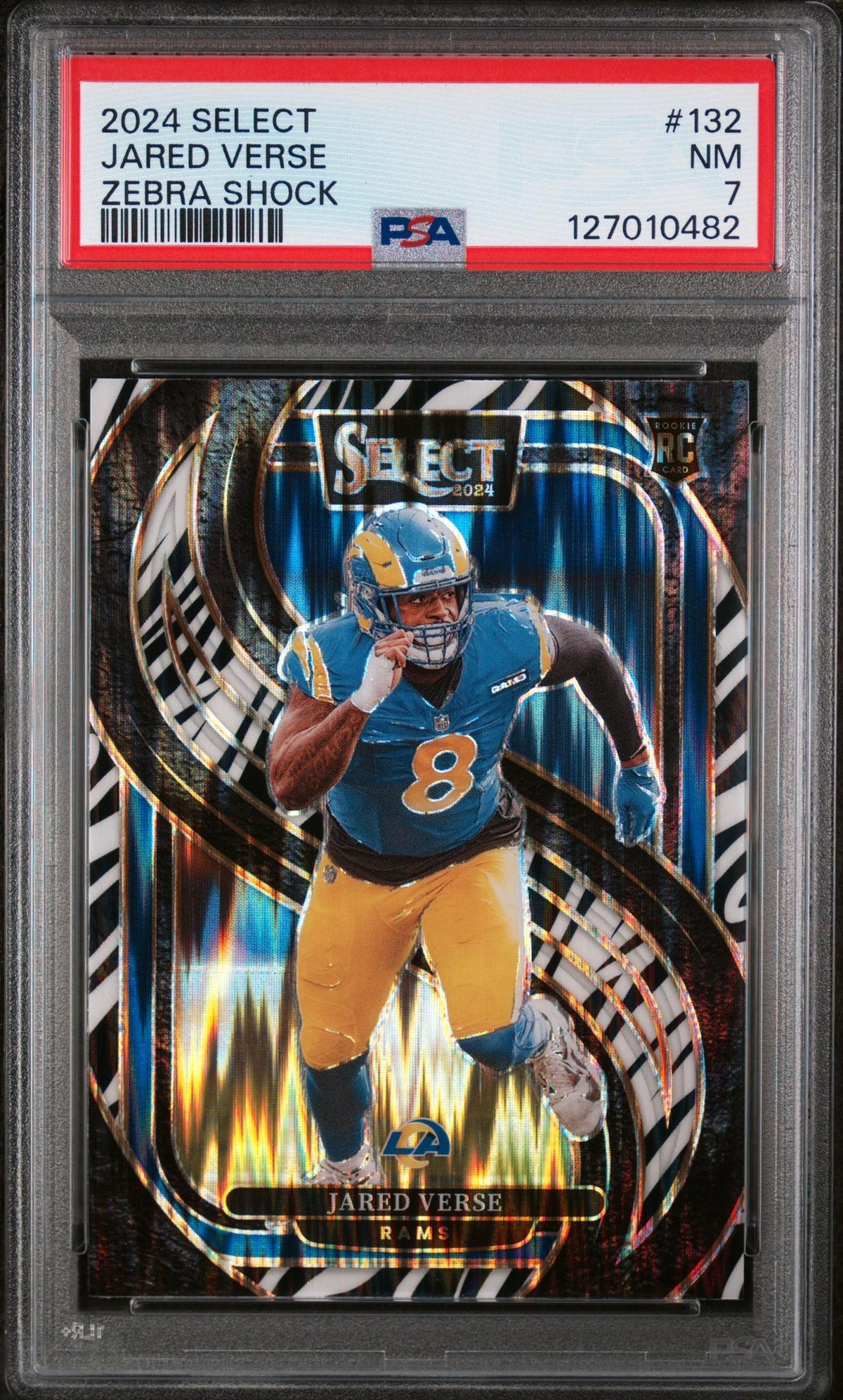 2024 Panini Select Zebra Shock Jared Verse #132 PSA 7