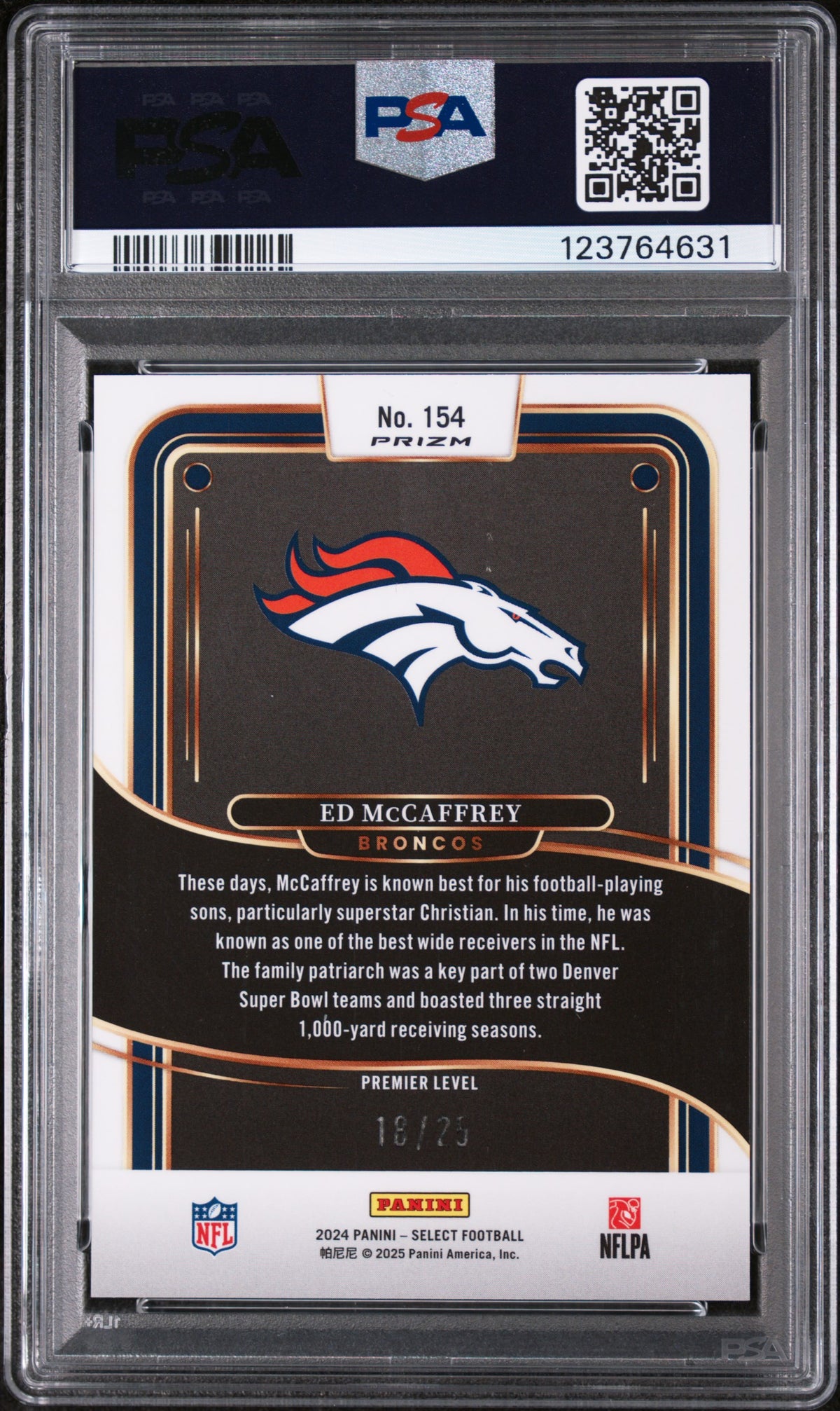 2024 Panini Select Prizm Tie Dye Ed Mccaffrey #154 /25 PSA 7