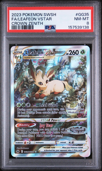 2023 Pokemon Sword and Shield Crown Zenith Leafeon Vstar #GG35 PSA 8