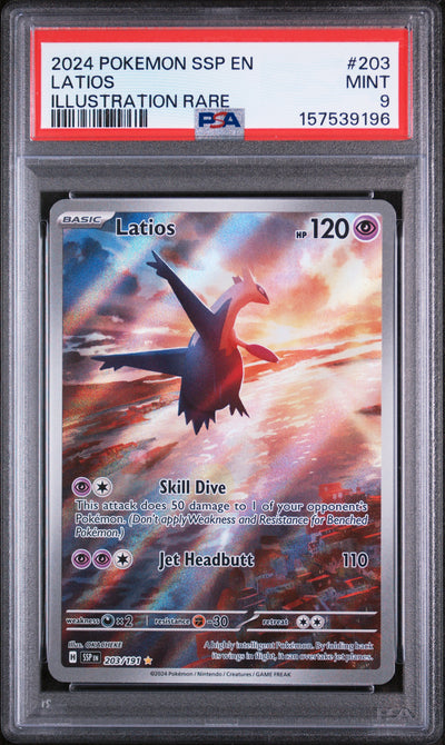 2024 Pokemon Scarlet and Violet Surging Sparks Illustration Rare Latios #203 PSA 9