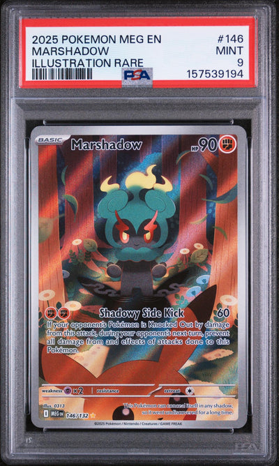 2025 Pokemon Mega Evolution Illustration Rare Marshadow #146 PSA 9