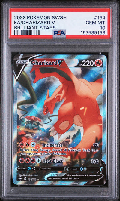2022 Pokemon Sword and Shield Brilliant Stars Charizard V #154 PSA 10