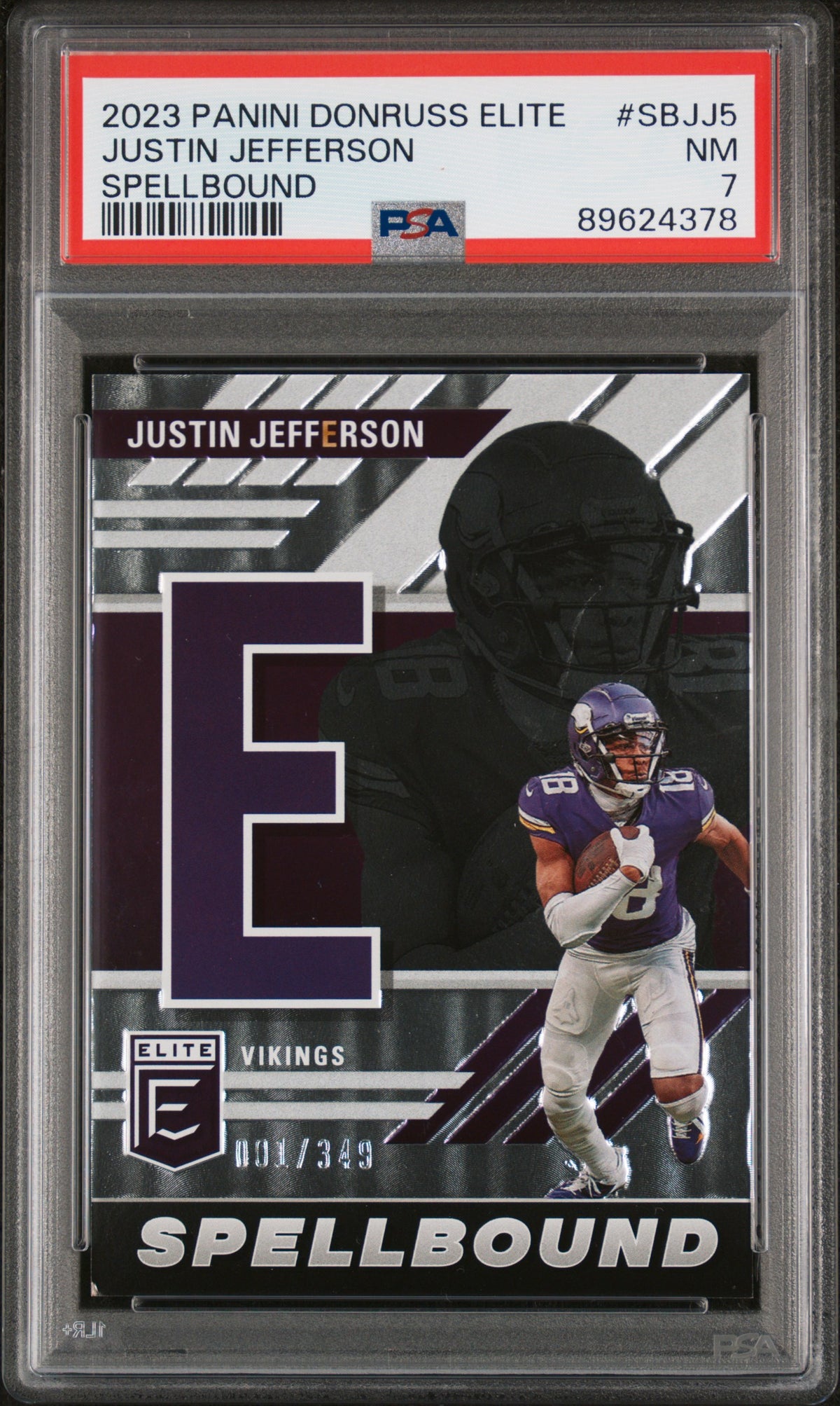 2023 Panini Donruss Elite Spellbound Justin Jefferson #SBJJ5 PSA 7