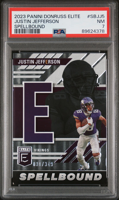 2023 Donruss Elite Spellbound Justin Jefferson #SBJJ5 /349 PSA 7