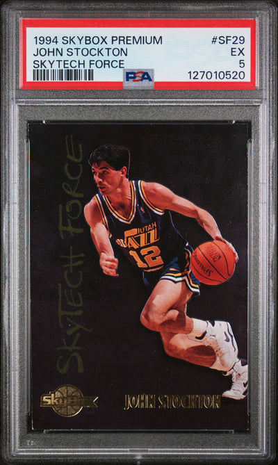 1994 Skybox Premium Skytech Force John Stockton #SF29 PSA 5