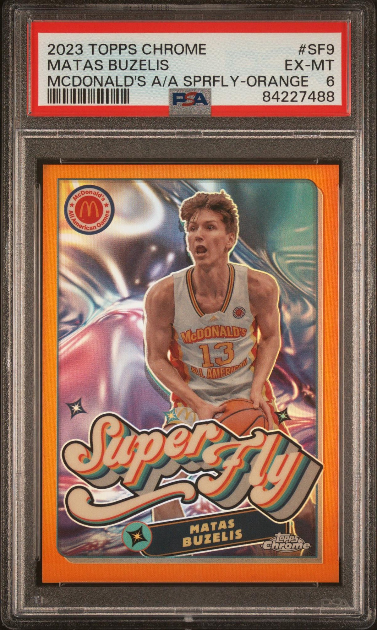 2023 Topps Chrome Mcdonald's All-American Superfly Orange Matas Buzelis #SF9 PSA 6
