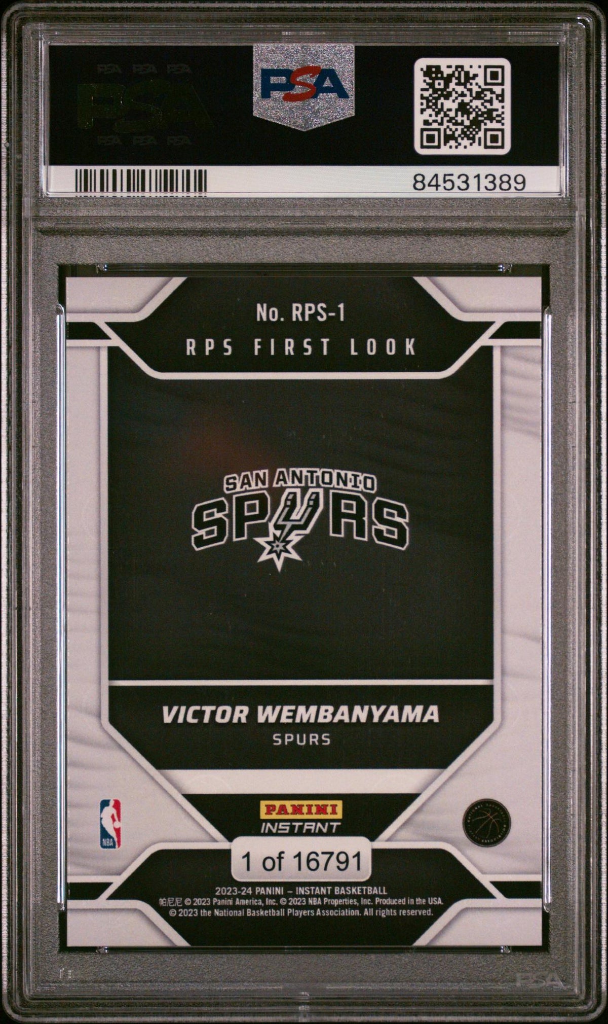 2023 Panini Instant Rps First Look Victor Wembanyama #RPS1 /1 PSA 7