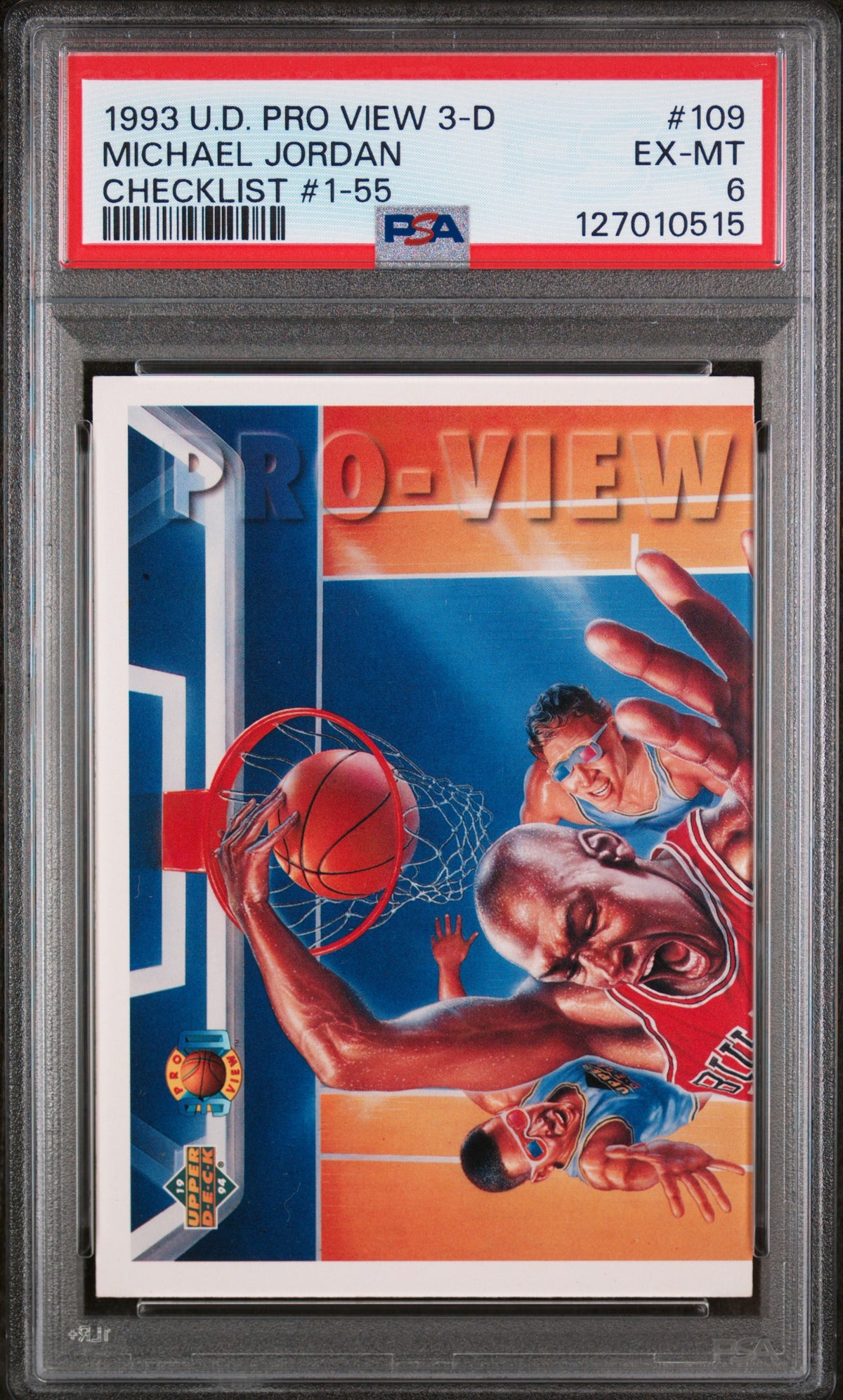 1993 Upper Deck Pro View 3d Michael Jordan #109 PSA 6