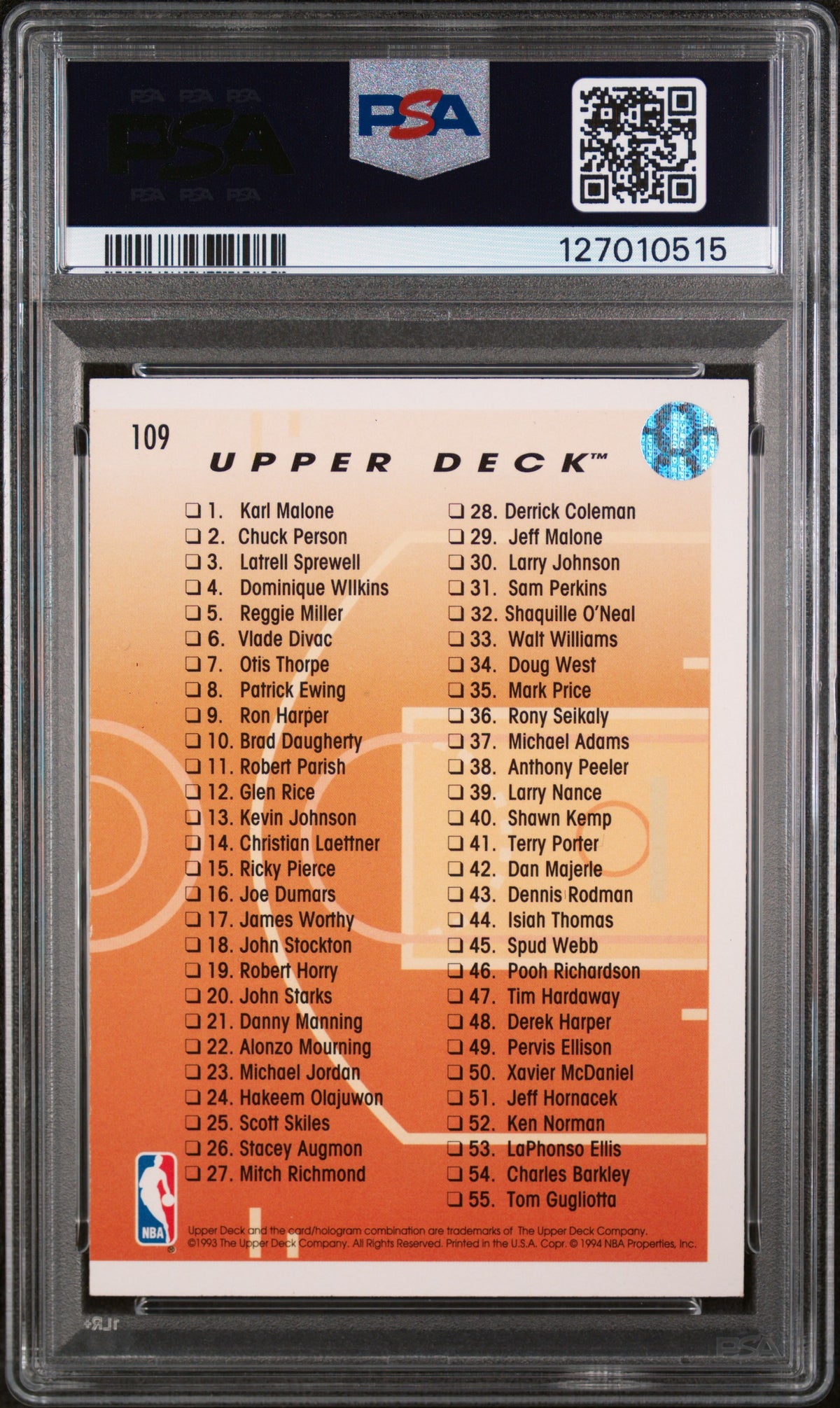 1993 Upper Deck Pro View 3d Michael Jordan #109 PSA 6