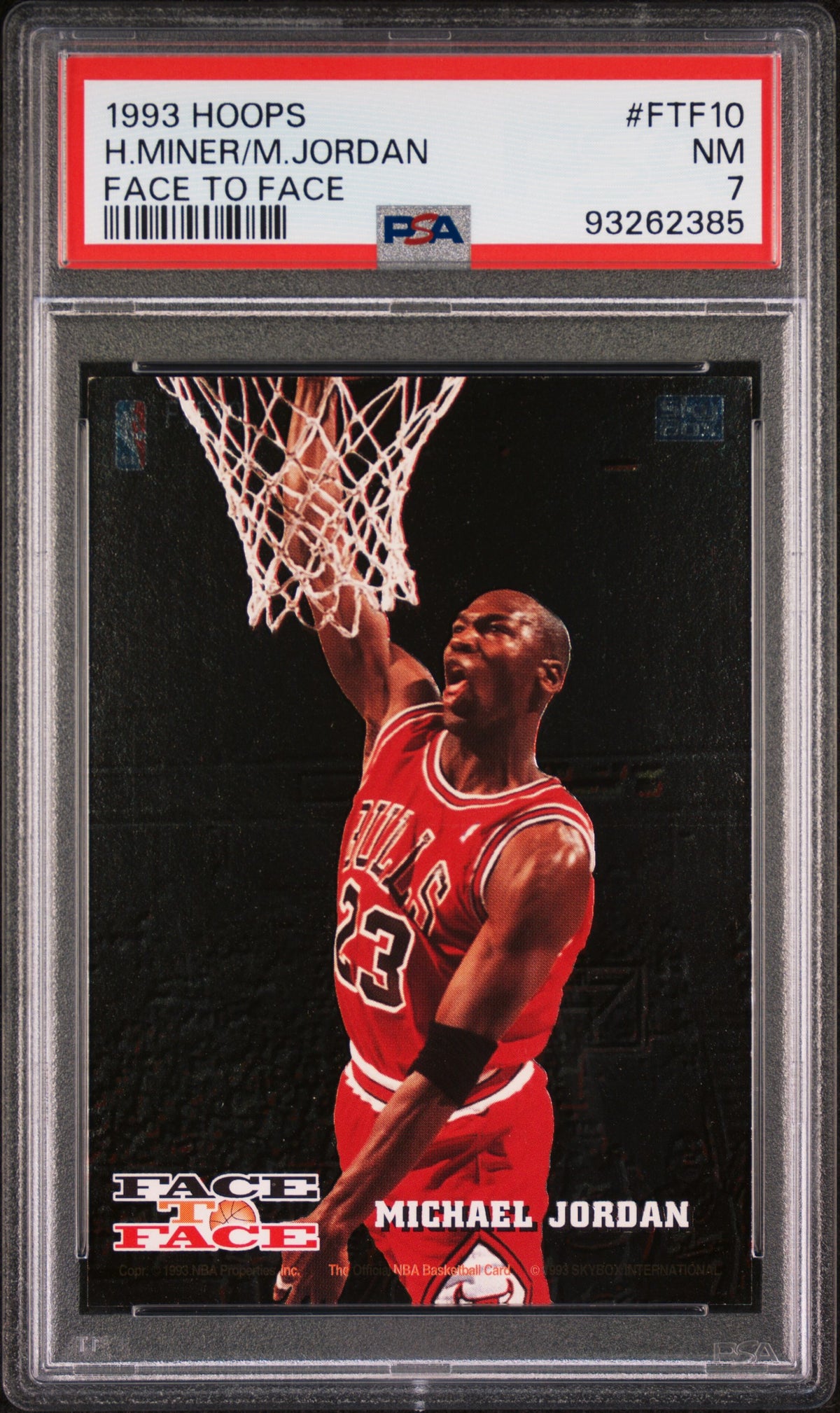 1993 Hoops Face To Face Harold Miner/Michael Jordan #10 PSA 7