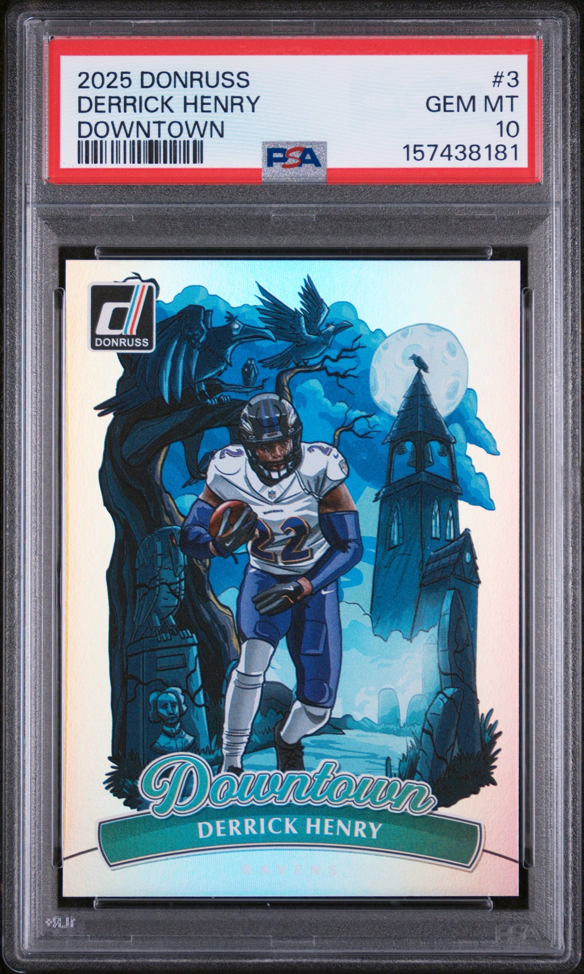 2025 Donruss Downtown! Derrick Henry #3 PSA 10