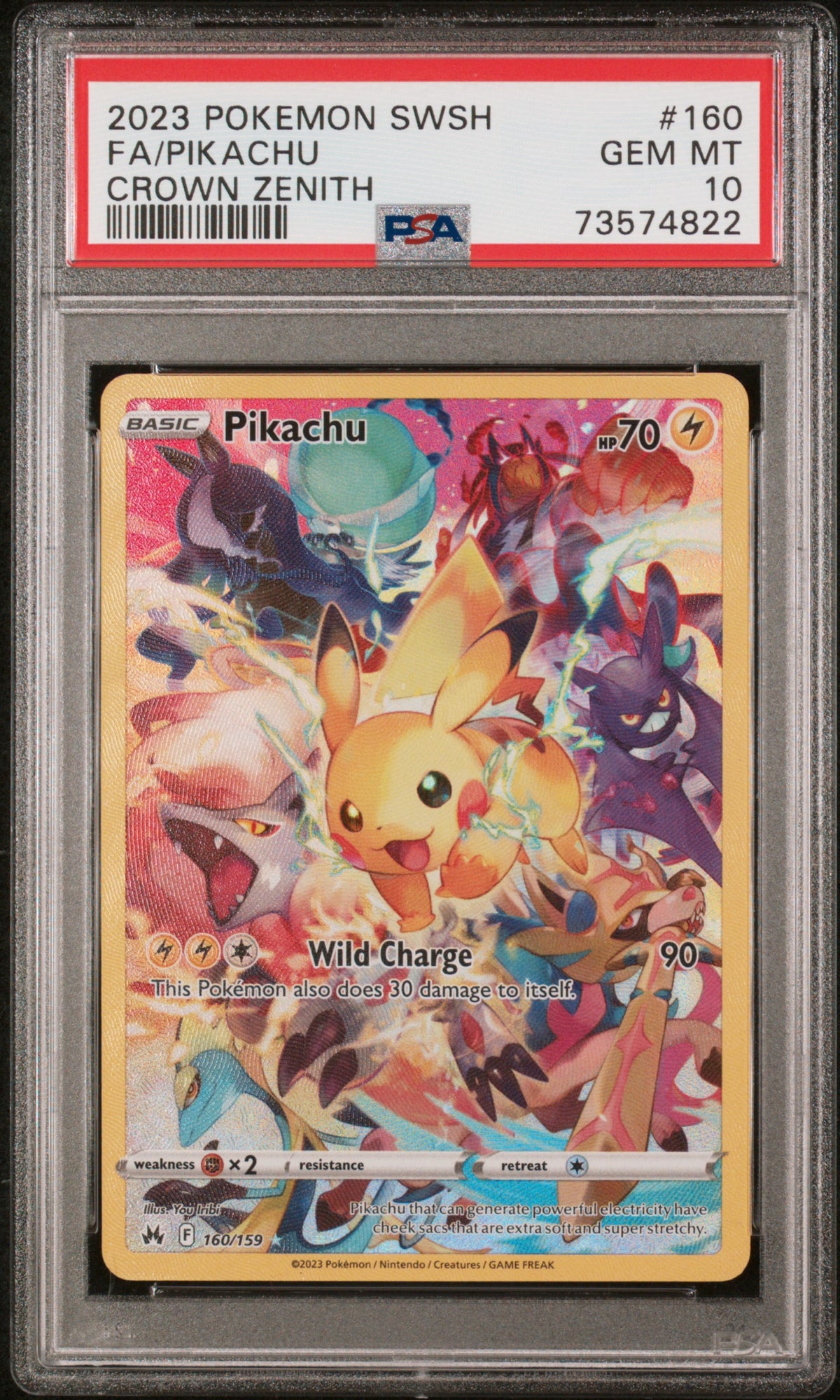 2023 Pokemon Sword and Shield Crown Zenith Pikachu #160 PSA 10