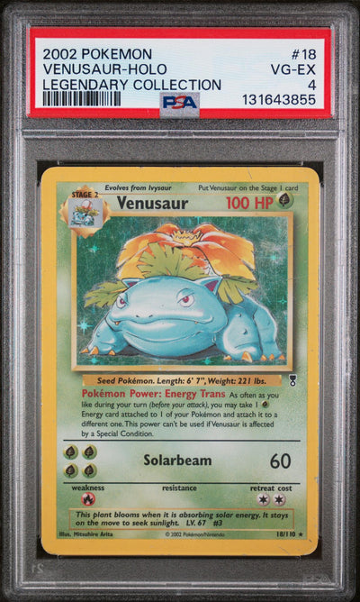 2002 Pokemon Legendary Collection Holo Venusaur #18 PSA 4