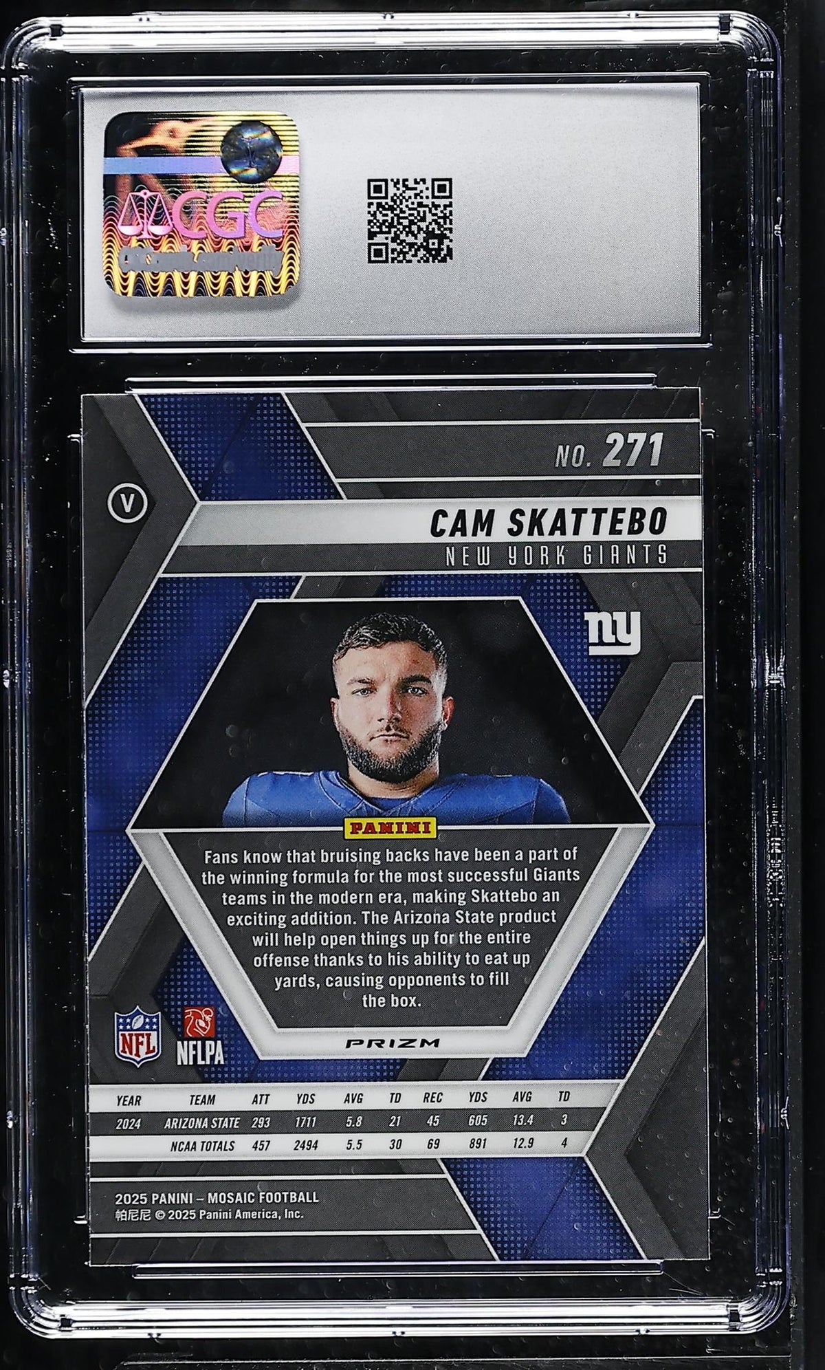 2025 Mosaic #271 Cam Skattebo Rookie Variation CGC 9