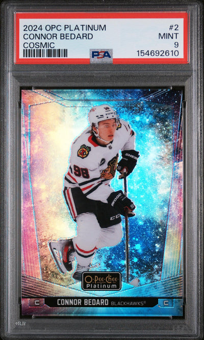 2024 O-Pee-Chee Platinum Cosmic Connor Bedard #2 /65 PSA 9