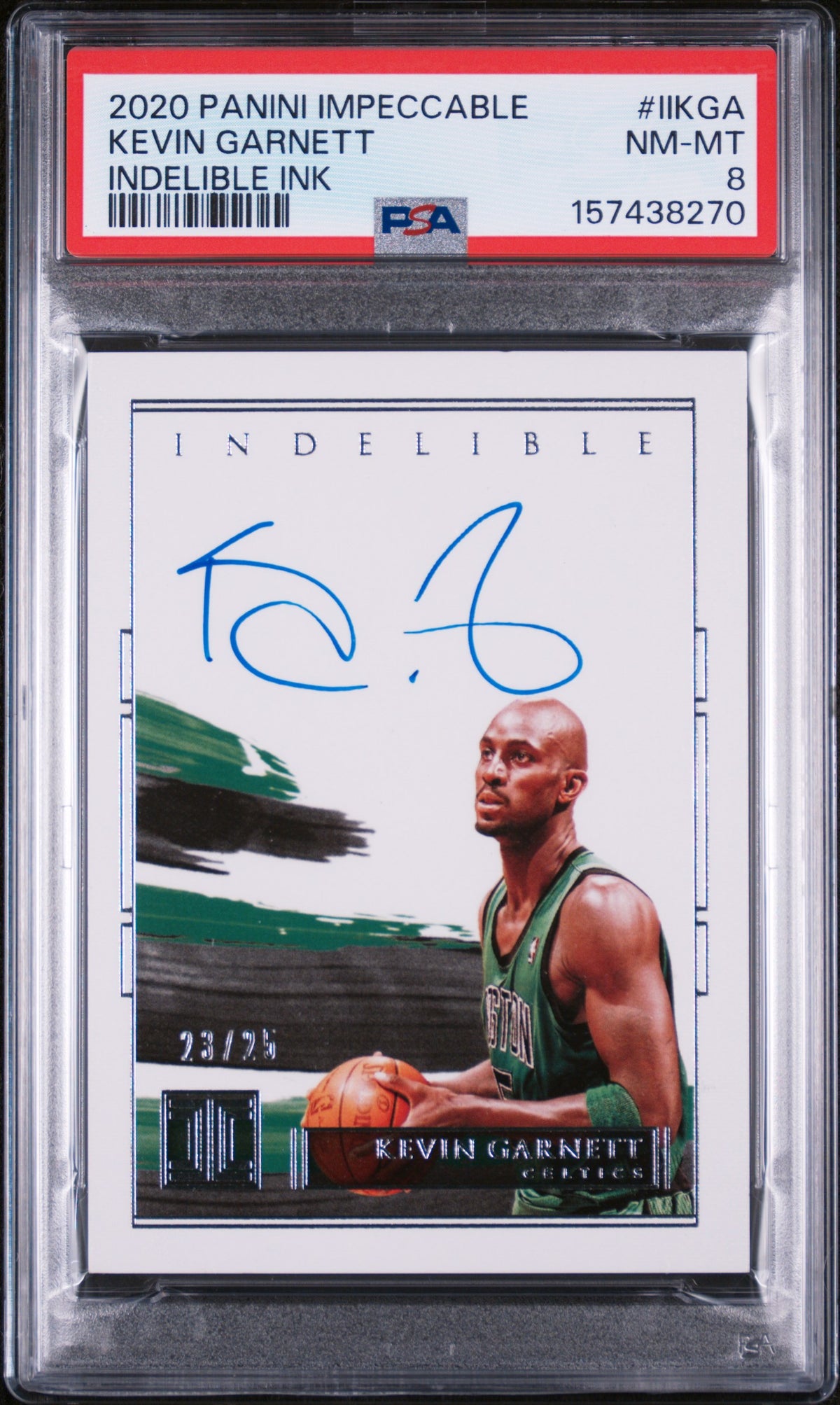 2020 Panini Impeccable Indelible Ink Kevin Garnett #IIKGA /25 PSA 8