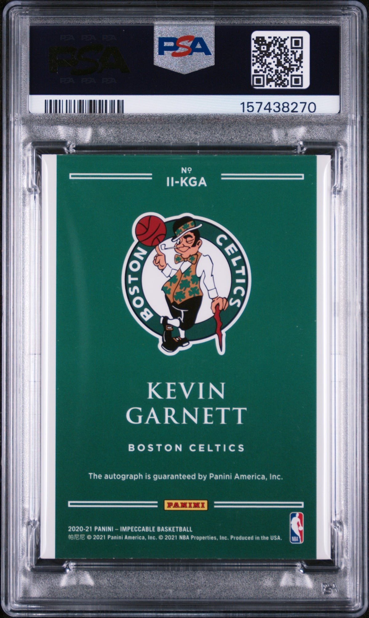 2020 Panini Impeccable Indelible Ink Kevin Garnett #IIKGA /25 PSA 8