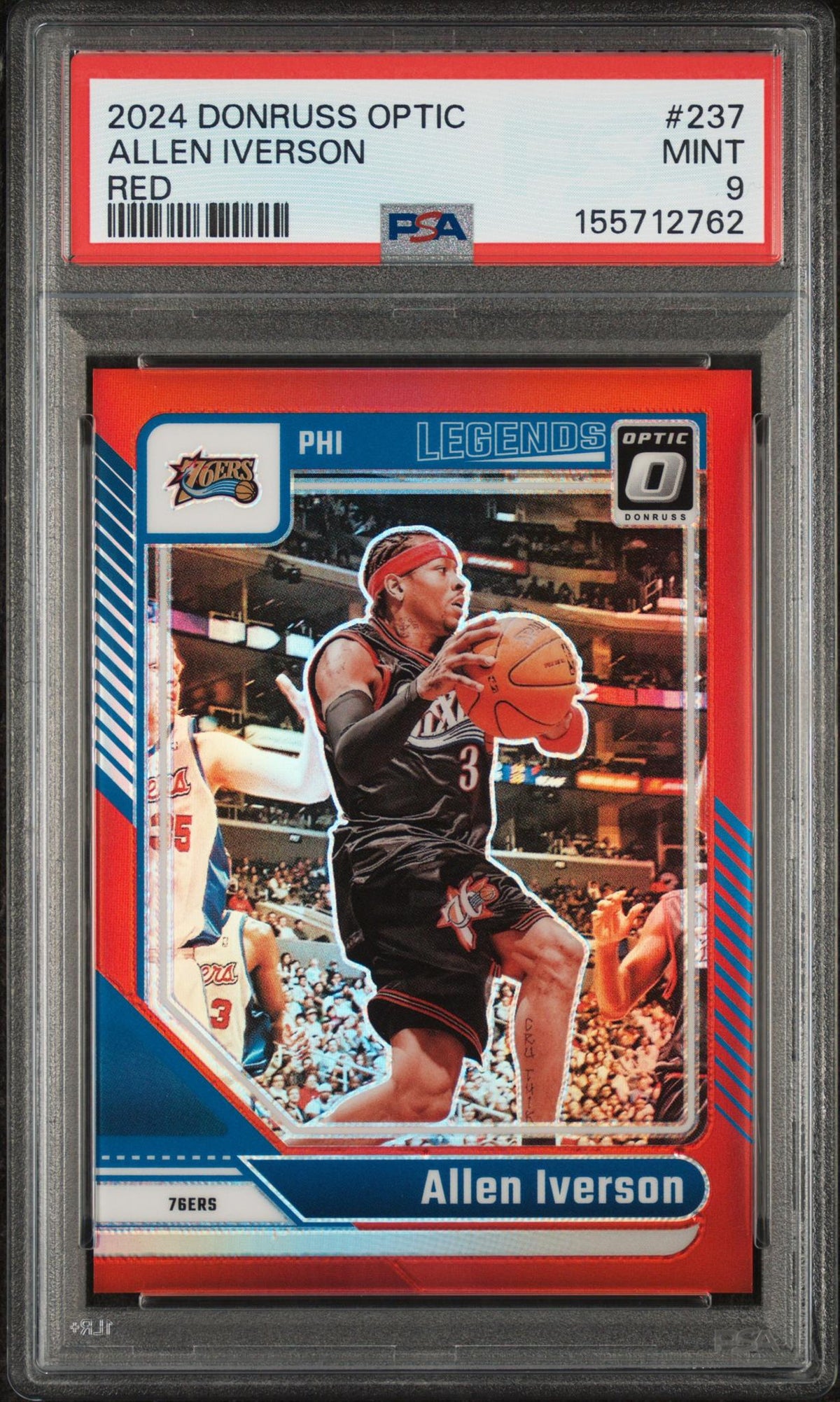 2024 Panini Donruss Optic Red Allen Iverson #237 /99 PSA 9 155712762