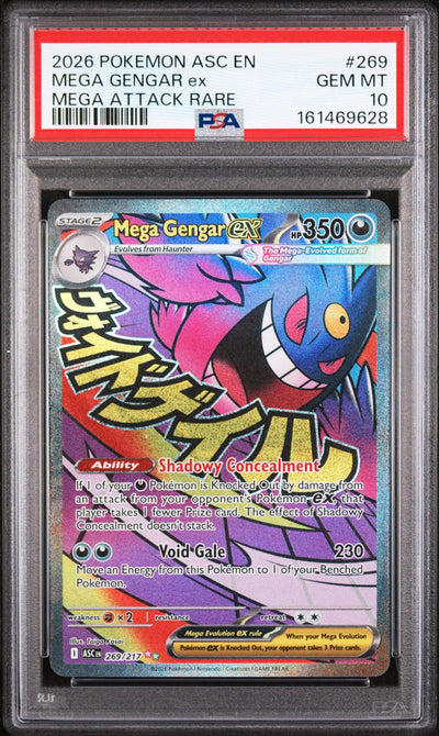 2026 Pokemon Mega Evolution Ascended Heroes Mega Attack Rare Mega Gengar Ex #269 PSA 10