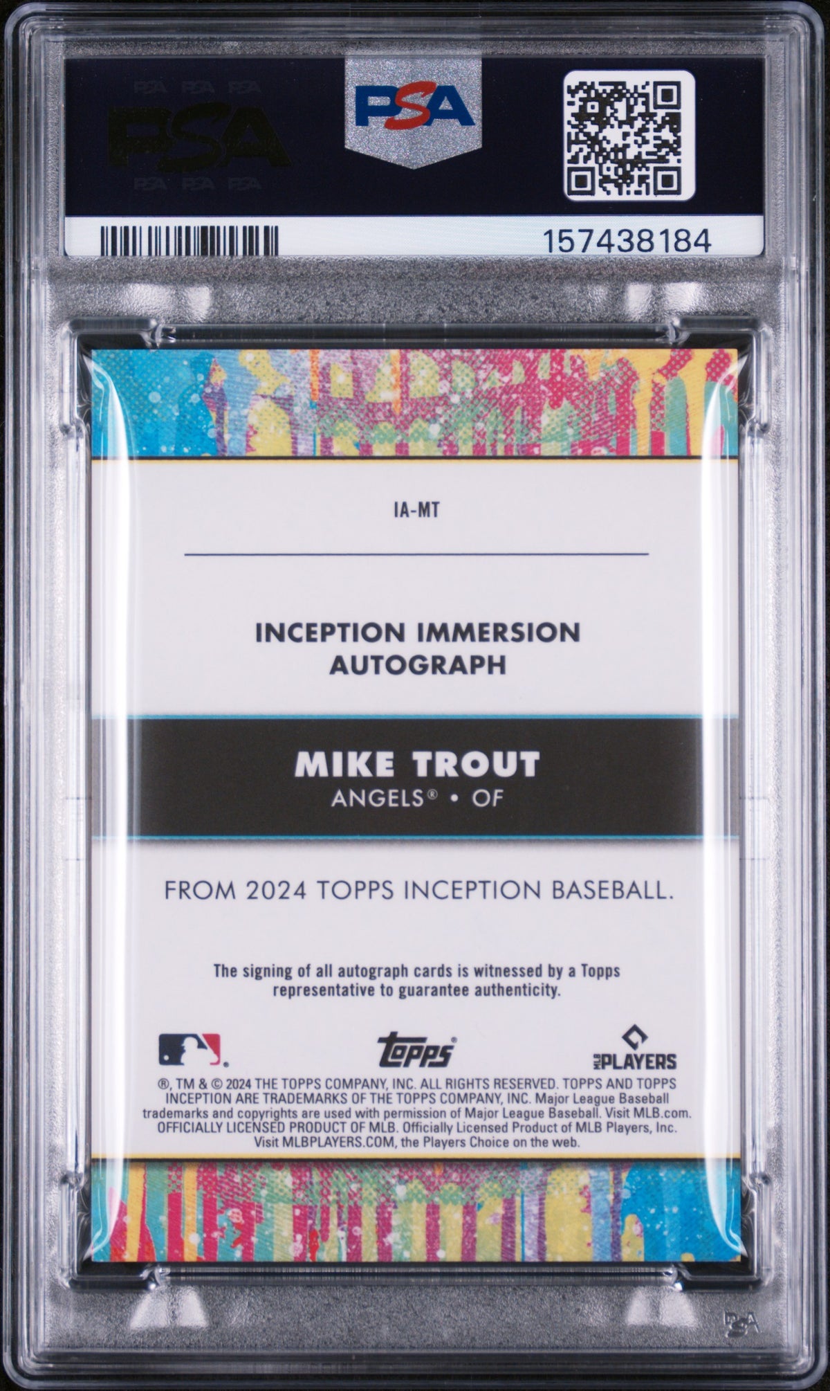 2024 Topps Inception Immersion Autographs Mike Trout #IAMT /27 PSA 7