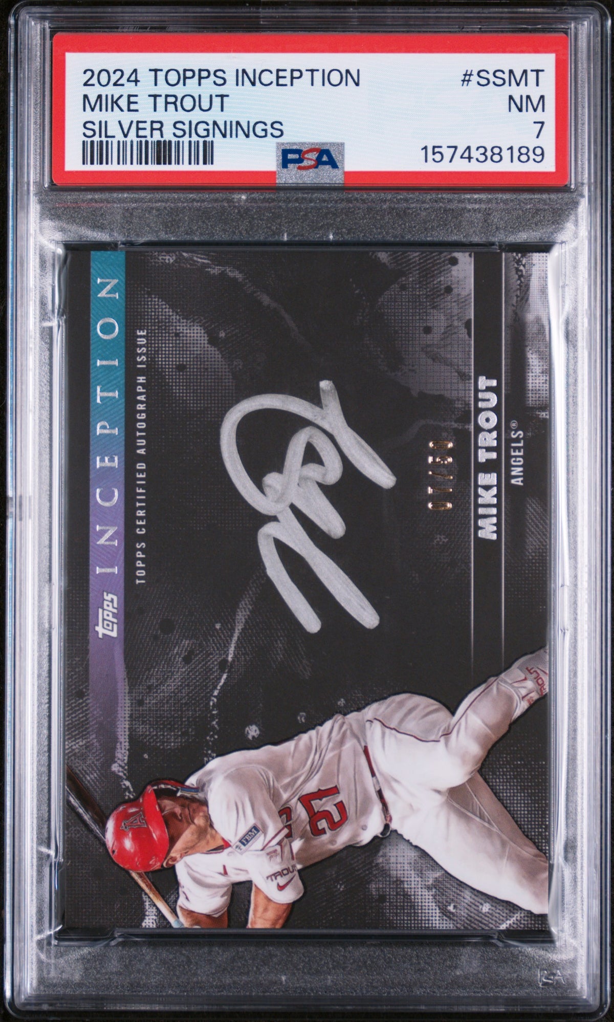 2024 Topps Inception Silver Signings Mike Trout #SSMT /30 PSA 7
