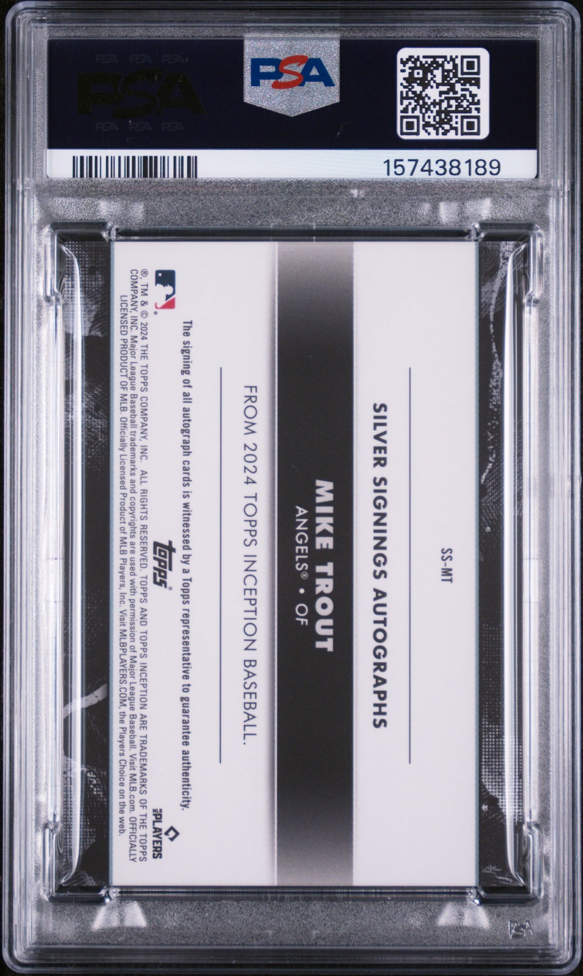2024 Topps Inception Silver Signings Mike Trout #SSMT /30 PSA 7