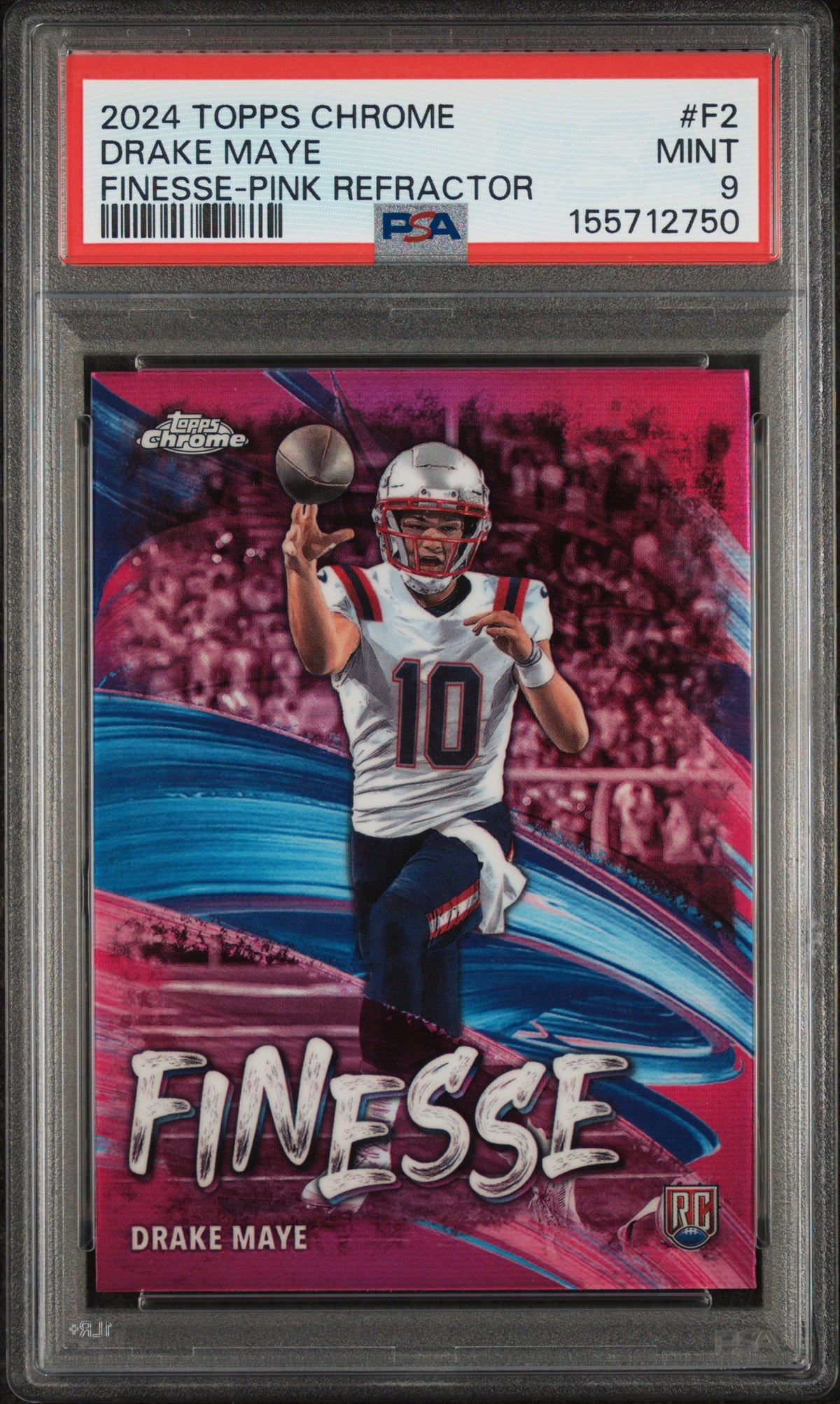 2024 Topps Chrome Pink Refractor Drake Maye #F-2 PSA 9